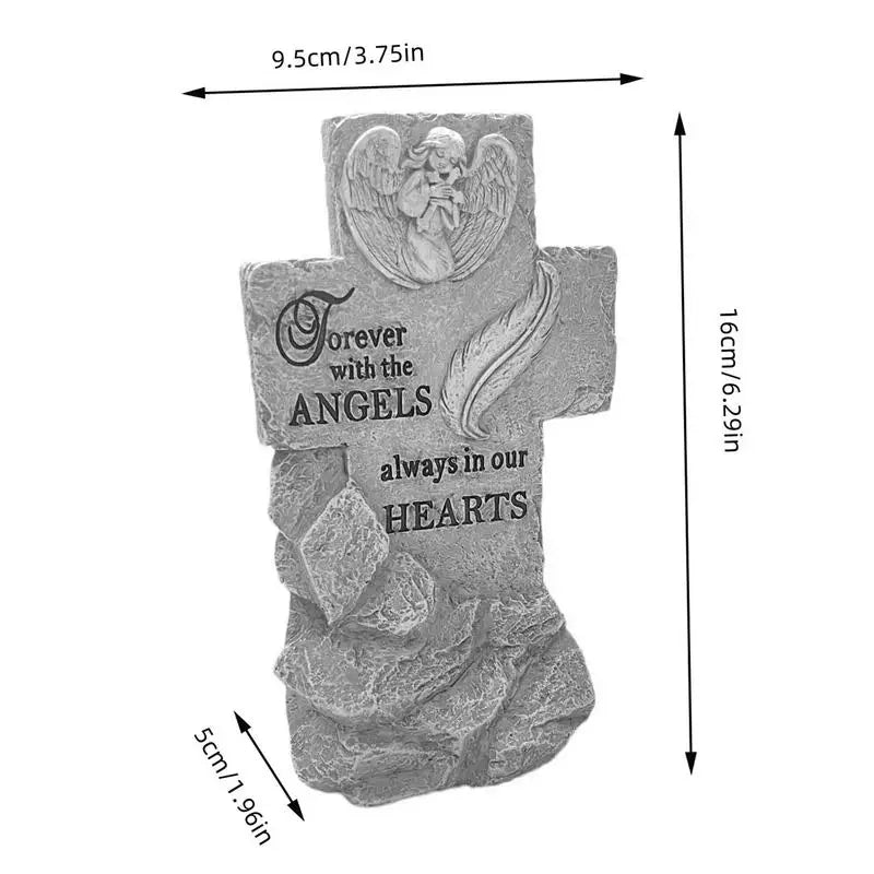 Angel Wing Garden Stone Pet Memorial Grave Marker - Pettributemarkers - 