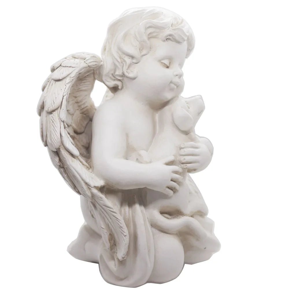 Angel with Dog Statue Pet Dog Memorial Statue - Pettributemarkers - 